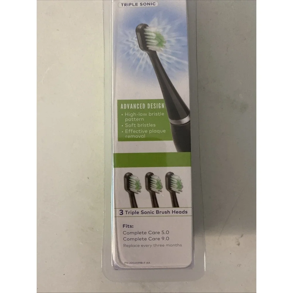 Waterpik Triple Sonic Replacement Brush Heads, STRB-3WB, 3 Count, Black